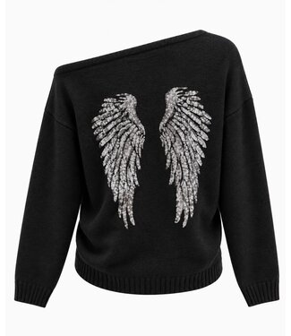 ANGEL WINGS SWEATER - BLACK
