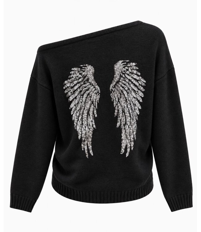ANGEL WINGS SWEATER - BLACK