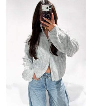 FREYA ZIP CARDIGAN - LVC1047 - GREY