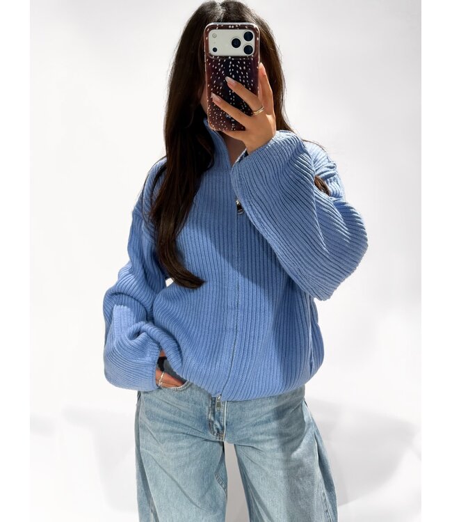 FREYA ZIP CARDIGAN - LVC1047 - BLUE
