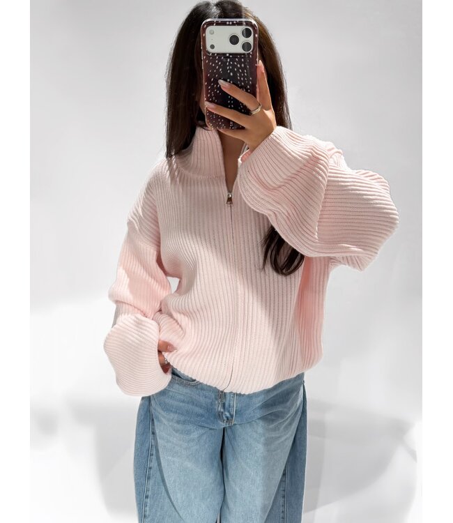 FREYA ZIP CARDIGAN - LVC1047 - PINK