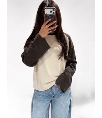 BASEBALL LONG SLEEVE - BROWN/BEIGE
