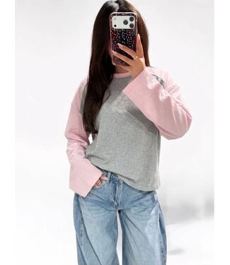 BASEBALL LONG SLEEVE - PINK/GREY