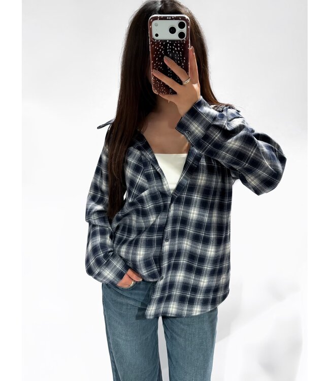 FLANNEL TOP - NAVY