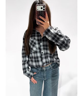FLANNEL TOP - BLACK
