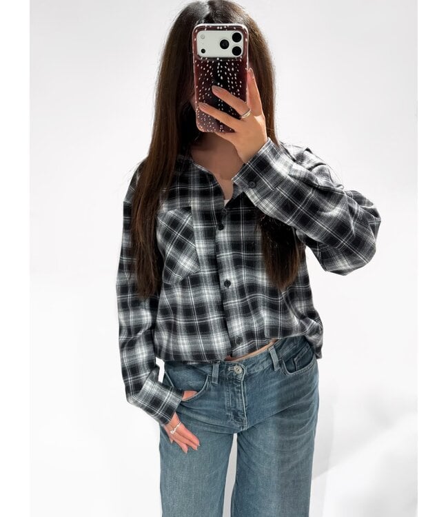 FLANNEL TOP - BLACK