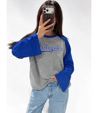 LA BASEBALL LONG SLEEVE - COBALT