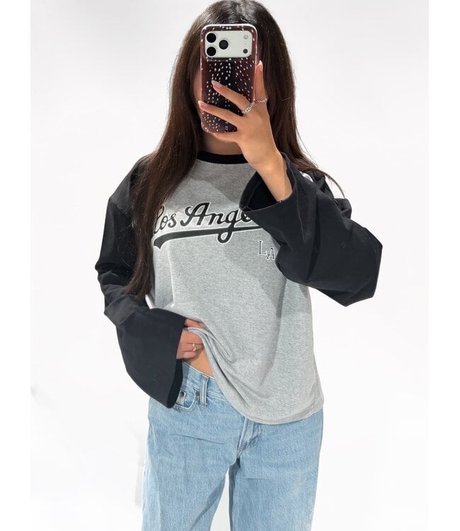 LA BASEBALL LONG SLEEVE - BLACK