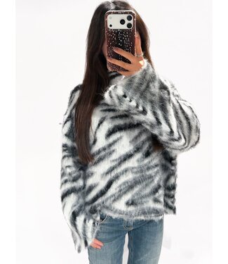 ZEBRA SWEATER - WHITE