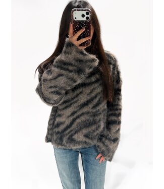 ZEBRA SWEATER - TAUPE