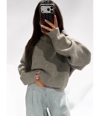 KNIT HOODIE - LVC1148 - TAUPE