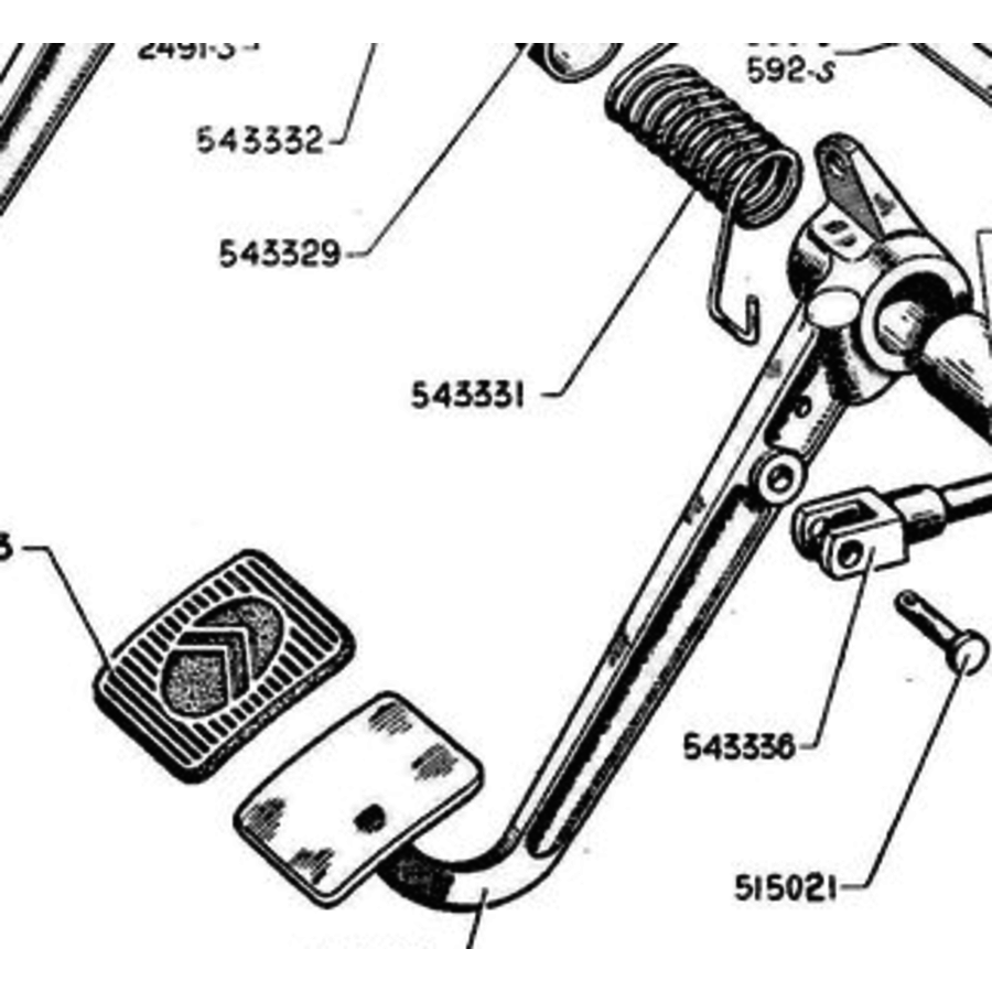 Garnitur für Kupplungspedal Citroën Traction Avant-2