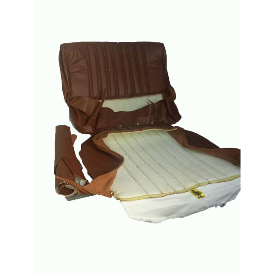 Original Sitzbezug Satz für Vordersitz lederbezogen braun (Sitz Rückenlehne Abschlussfüllung für Feder-Rücken) Citroën ID/DS-3