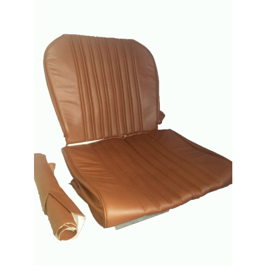 Original Sitzbezug Satz für Vordersitz lederbezogen braun (Sitz Rückenlehne Abschlussfüllung für Feder-Rücken) Citroën ID/DS-5