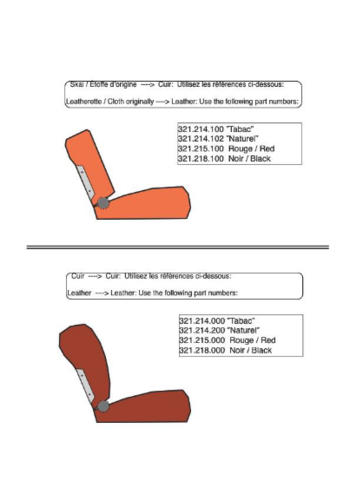  Citroën ID/DS Front seat cover brown leather for foam back Citroën ID/DS 