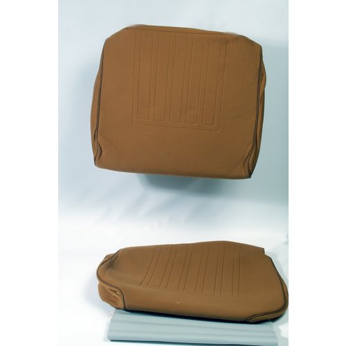  ID/DS Garniture siège AV en étoffe jaune unie pour assise + dossier Panneau de fermeture en simili blanchâtre imprimé gauffre Citroën ID/DS 