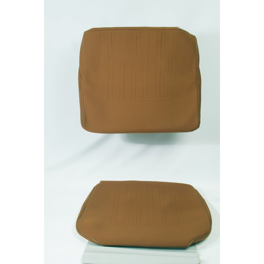 Garniture siège AV en étoffe caramel unie pour assise + dossier Panneau de fermeture en simili blanchâtre imprimé gauffre Citroën ID/DS-1