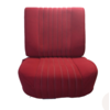 Citroën ID/DS Jeu de Garniture pour PA AVavec un nouveau montage de dossier en mousse préparé pour appui tête modele étroit en tissu rouge (partie centrale em 2 tons) Assise +dos+panneau AR (simili blanchâtre) Citroën ID/DS