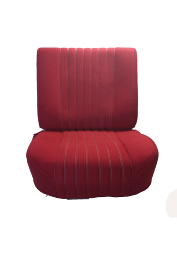  Citroën ID/DS Jeu de Garniture pour PA AVavec un nouveau montage de dossier en mousse préparé pour appui tête modele étroit en tissu rouge (partie centrale em 2 tons) Assise +dos+panneau AR (simili blanchâtre) Citroën ID/DS 