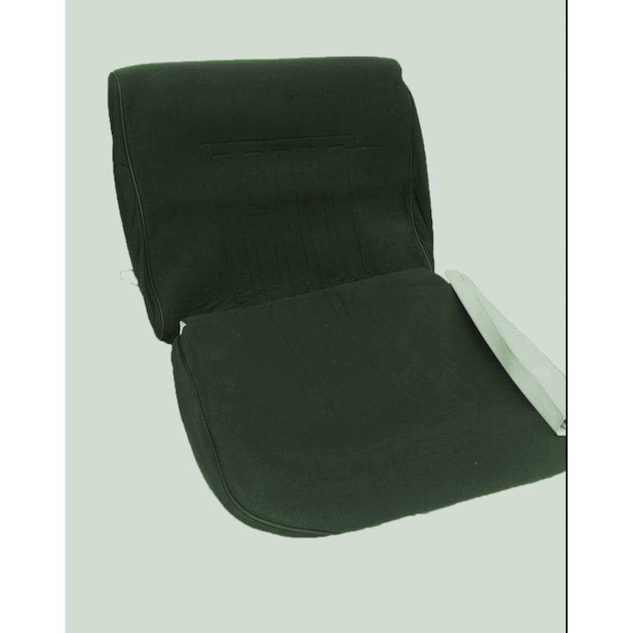Garniture siège AV en étoffe vert unie pour assise + dossier Panneau de fermeture en simili blanchâtre imprimé gauffre Citroën ID/DS-3