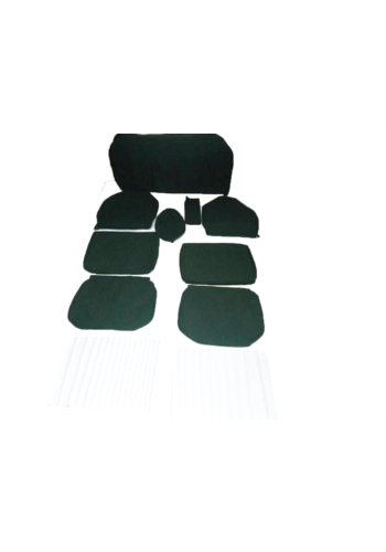  ID/DS Garniture complète (2 sièges AV + 1 banquette AR) en étoffe vert unie imprimé gauffre Citroën ID/DS 