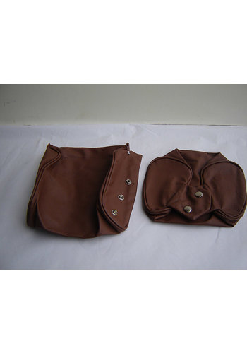  ID/DS Head rest cover with brown leather trimming narrow model 2 pieces Citroën ID/DS 