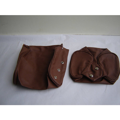  ID/DS Head rest cover with brown leather trimming narrow model 2 pieces Citroën ID/DS 