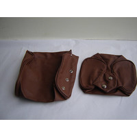 thumb-Head rest cover with brown leather trimming narrow model 2 pieces Citroën ID/DS-2