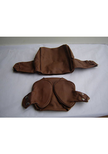  ID/DS Head rest cover with brown leather trimming wide model 2 pieces Citroën ID/DS 