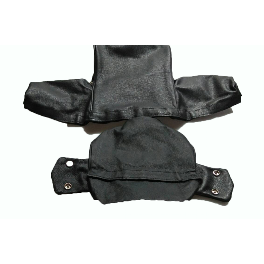 Bezug für Kopfstütze (2 Teile) Leder schwarz breites Modell Citroën ID/DS-5