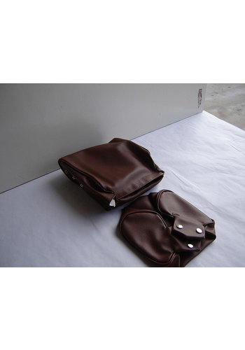  Citroën ID/DS Head rest cover with brown leatherette trimming narrow model 2 pieces Citroën ID/DS 