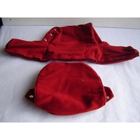 thumb-Head rest cover with bright red 60->67cloth trimming wide model 2 pieces Citroën ID/DS-2