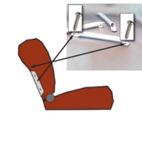 thumb-Side socket [2x] for insertion of wide head rest chromed metal Citroën ID/DS-1