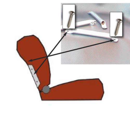  Citroën ID/DS Side socket [2x] for insertion of wide head rest chromed metal Citroën ID/DS 