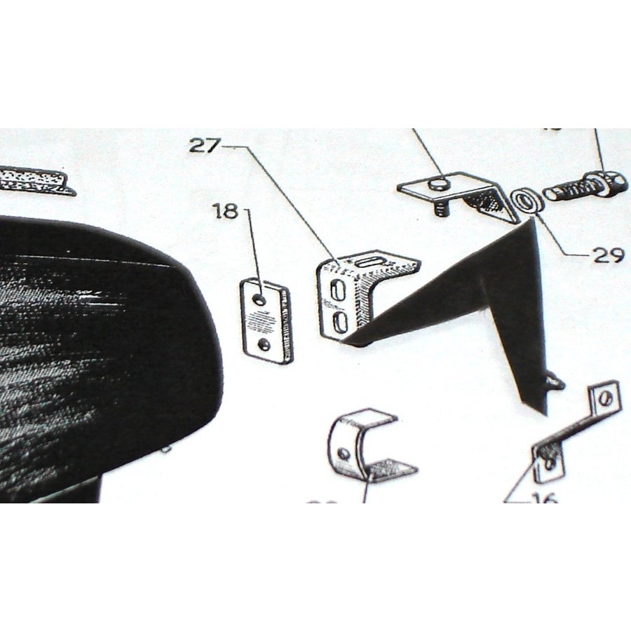 Rondelle de protection en plastique gris du boulon de fixation d'aile AR Citroën ID/DS. Cet anneau est important pour réduire la formation de rouille sur l'aile.-2