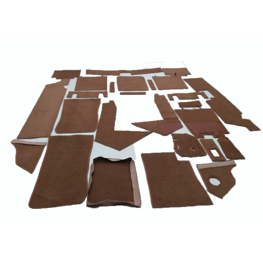 Complete set of carpet mat pieces brown Citroën SM-1