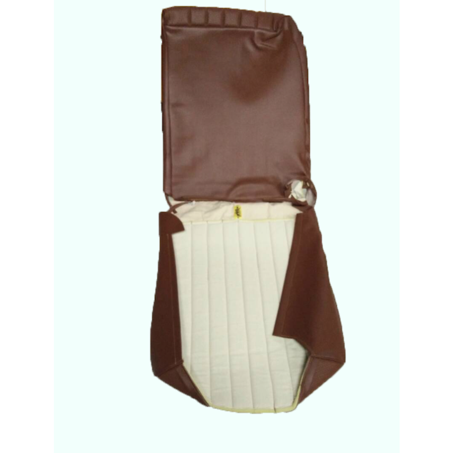 Original seat cover set for front R seat in brown leatherette (1 round angle) Dyane Citroën 2CV-4