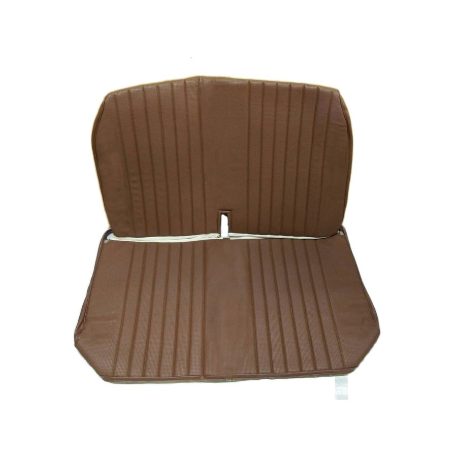 Original seat cover set for front bench with closed sides in brown leatherette DYANE Citroën 2CV-1