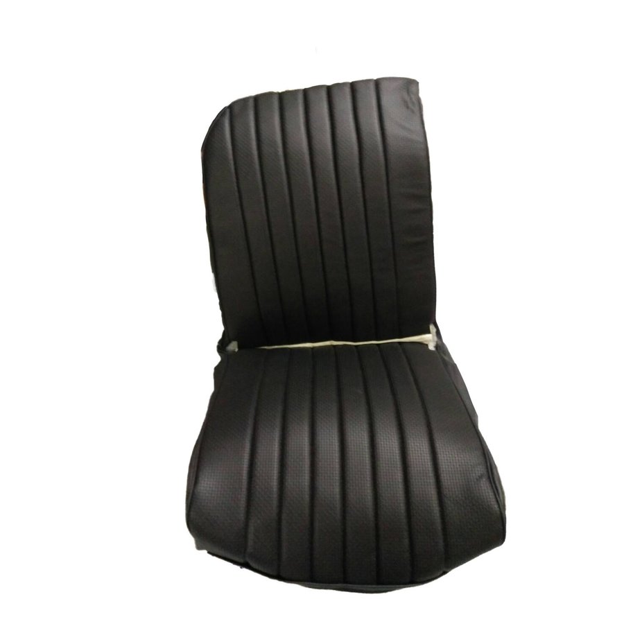 Original seat cover set for front R seat in black leatherette (1 round angle) Dyane Citroën 2CV-1