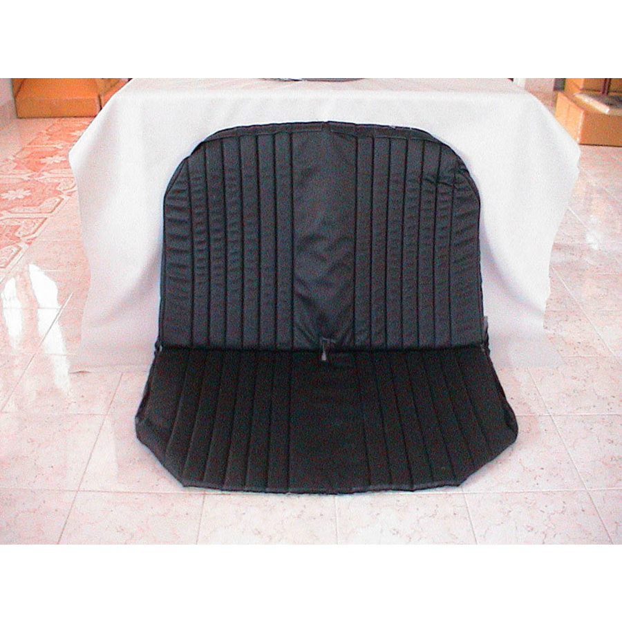 Original seat cover set for rear bench with closed sides in black leatherette Dyane Citroën 2CV-1