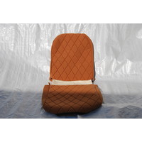 thumb-Original seat cover set for front R seat (2 round angles) in gold color cloth Charleston Citroën 2CV-1