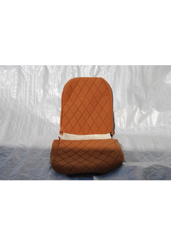  2CV Original seat cover set for front R seat (2 round angles) in gold color cloth Charleston Citroën 2CV 
