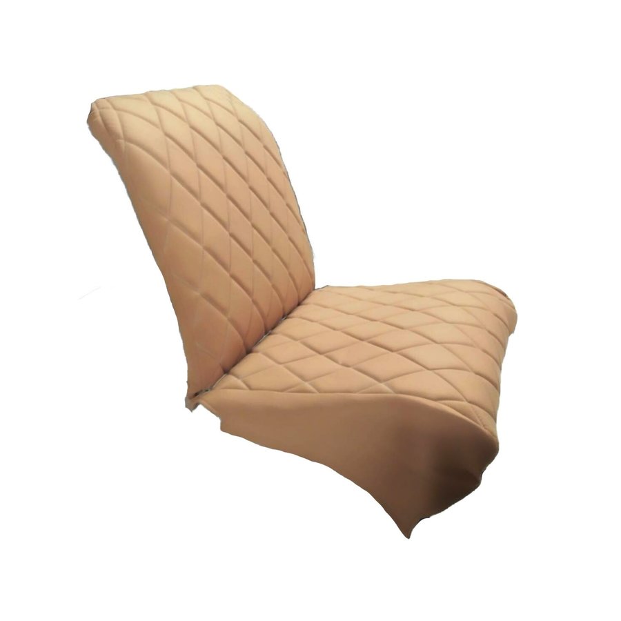 Original seat cover set for front L seat (2 round angles) in gold color cloth Charleston Citroën 2CV-1