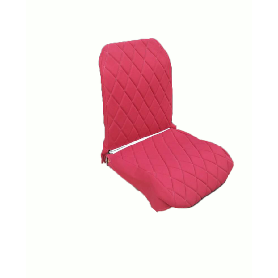 Original seat cover set for front R seat (2 round angles) in red cloth Charleston Citroën 2CV-1