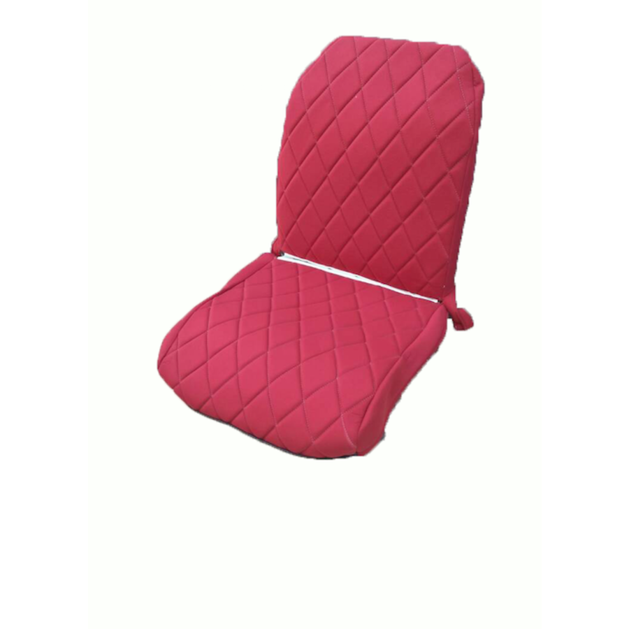 Original seat cover set for front R seat (2 round angles) in red cloth Charleston Citroën 2CV-2