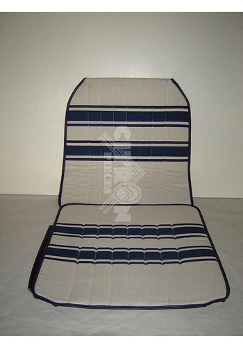  Citroën 2CV Original seat cover set for front L seat (2 round angles) in white/blue cloth Transat / France 3 Citroën 2CV 