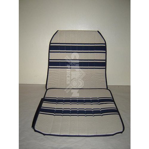  Citroën 2CV Original seat cover set for front L seat (2 round angles) in white/blue cloth Transat / France 3 Citroën 2CV 