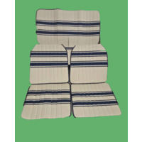 Originele hoes set: 2 voorstoelen + 1 achterbank blauw stof Transat