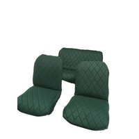 thumb-Original seat cover set for rear bench in green cloth Charleston Citroën 2CV-1