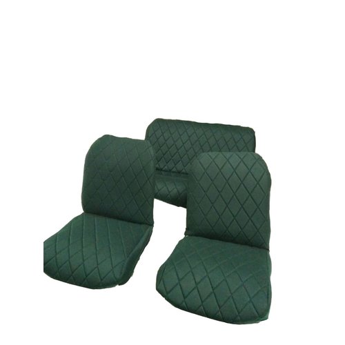  Citroën 2CV Originele hoes set: 2 voorstoelen + 1 achterbank groen stof Charleston Citroën 2CV 